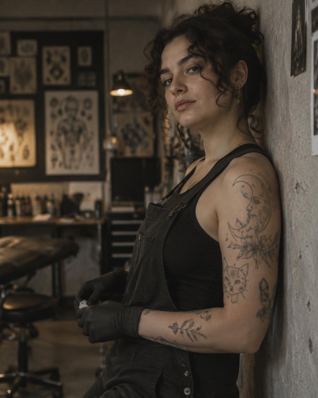 Portrait of Elena Rose, tattoo artist